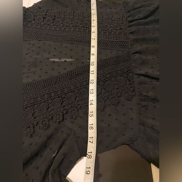 Y2K Sheer Lace Empire Waist Top Size Small Victorian Whimsigoth Fairy Croquette - Picture 11 of 13